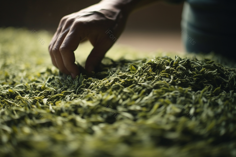 初春大山里面的茶农丰收的茶叶用手炒茶摄影图,高清,摄影图,摄影图片,图片大全,摄影图免费下载